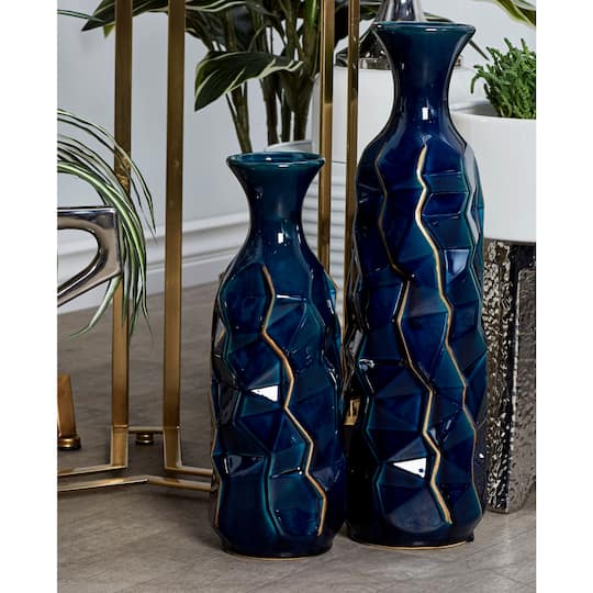 Blue Stoneware Modern Vase